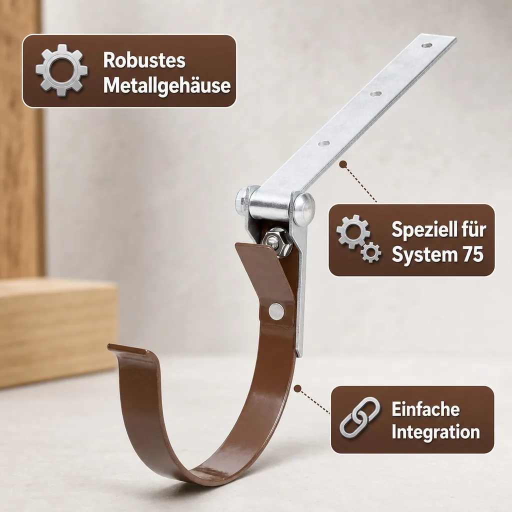 Rinneneisen, einstellbar, Metall, braun, System 75