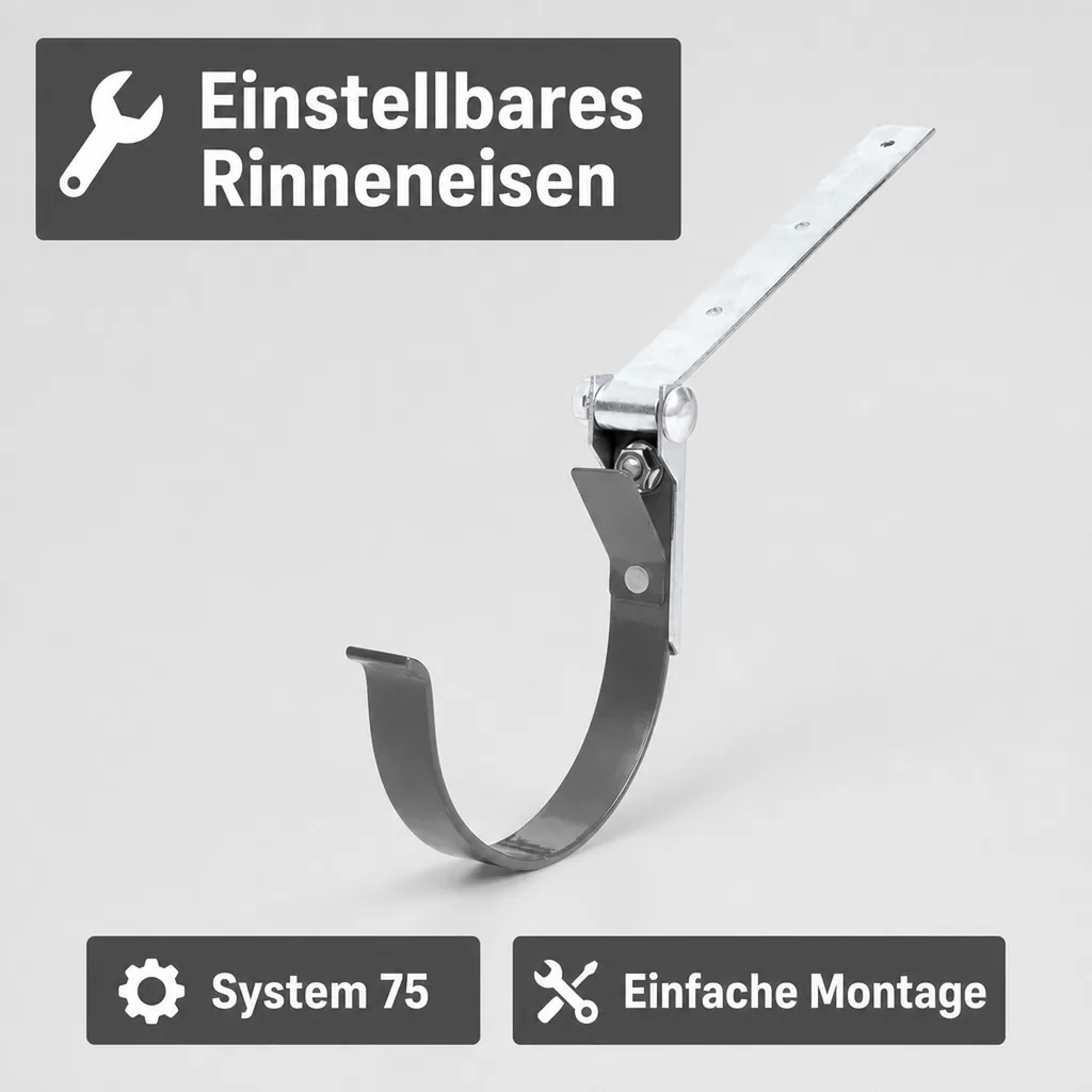 Rinneneisen (Metall) einstellbar graphit System 75