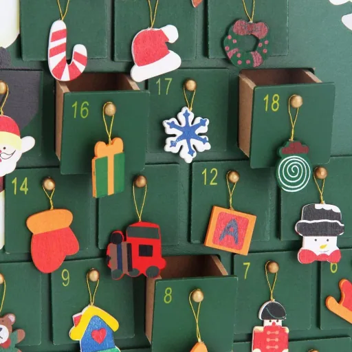 Adventskalender Weihnachtsmann mit Fächern zum Selbstbefüllen