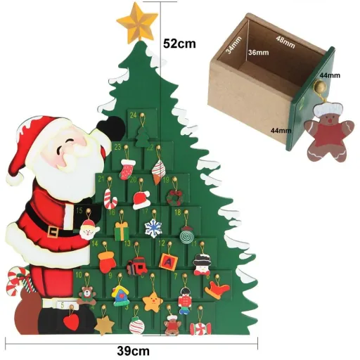 Adventskalender Weihnachtsmann mit Fächern zum Selbstbefüllen