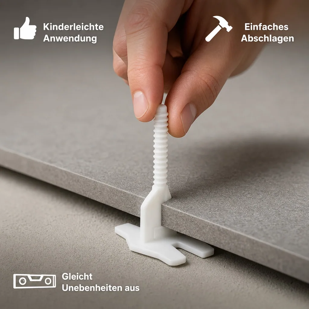 Fliesen Nivelliersystem, 100 Gewindelaschen, 3mm Fuge, Fliesen Verlegehilfe