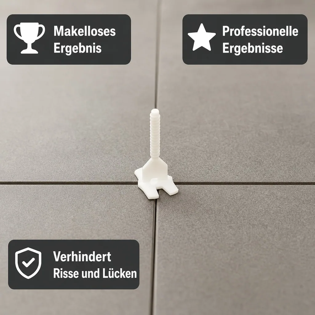 Fliesen Nivelliersystem, 100 Gewindelaschen, 3mm Fuge, Fliesen Verlegehilfe