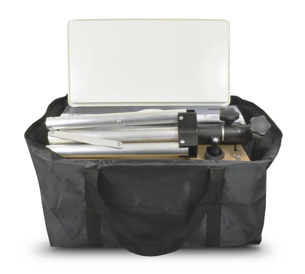 SAT Flachantenne Traveller Kit und Dreibeinstativ