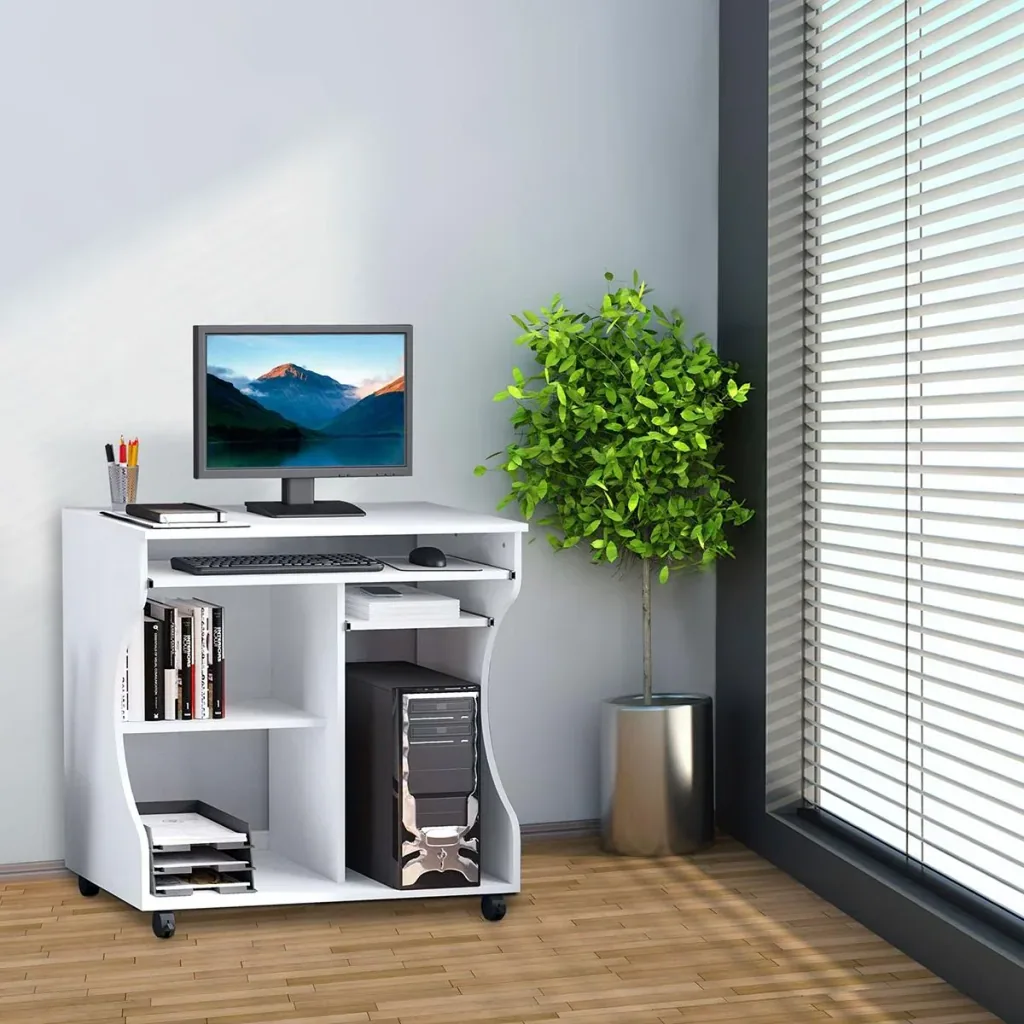 Computertisch mit Rollen Schreibtisch mit Rollen