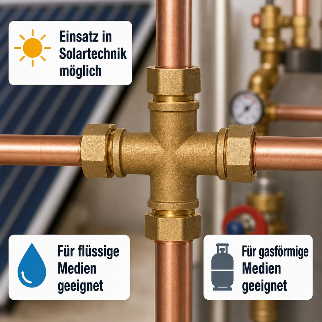 Messingfitting, Gewindefitting, Messing Kreuzstück, 3/4 Zoll IG