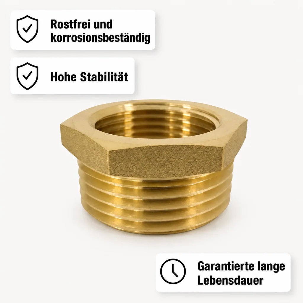 Messingfitting, Gewindefitting Messing, Reduzierstück 2" AG x 3/4" IG