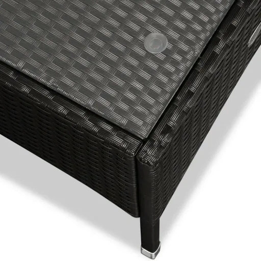 Polyrotan Beistelltisch Schwarz, 58 x 58 x 42 cm