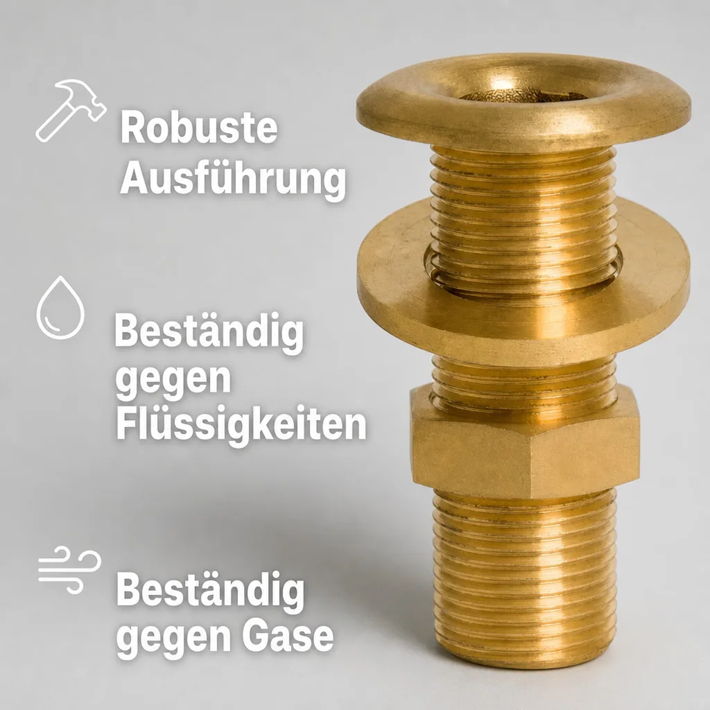 Messing Fitting, Gewindefitting Messing, 3/4 Zoll AG, Durchgangsverschraubung
