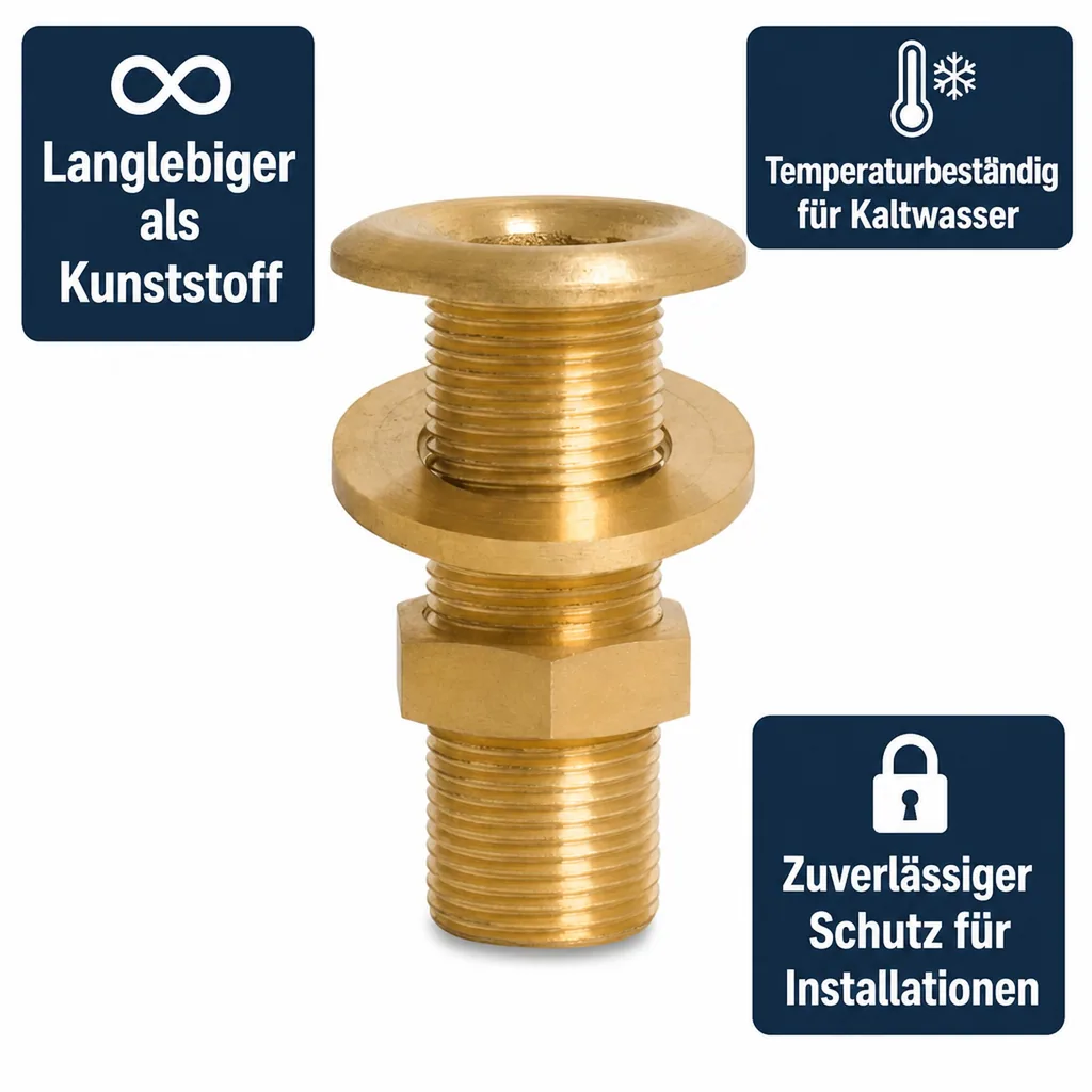 Messing Fitting, Gewindefitting, 1 1/4 Zoll AG, Rohrverschraubung