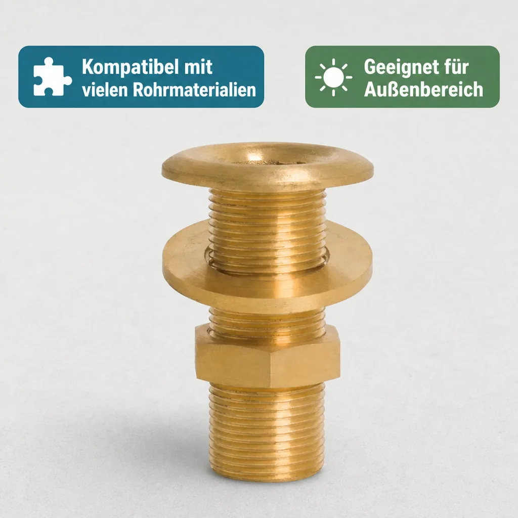 Messing Fitting, Gewindefitting, 1 1/4 Zoll AG, Rohrverschraubung