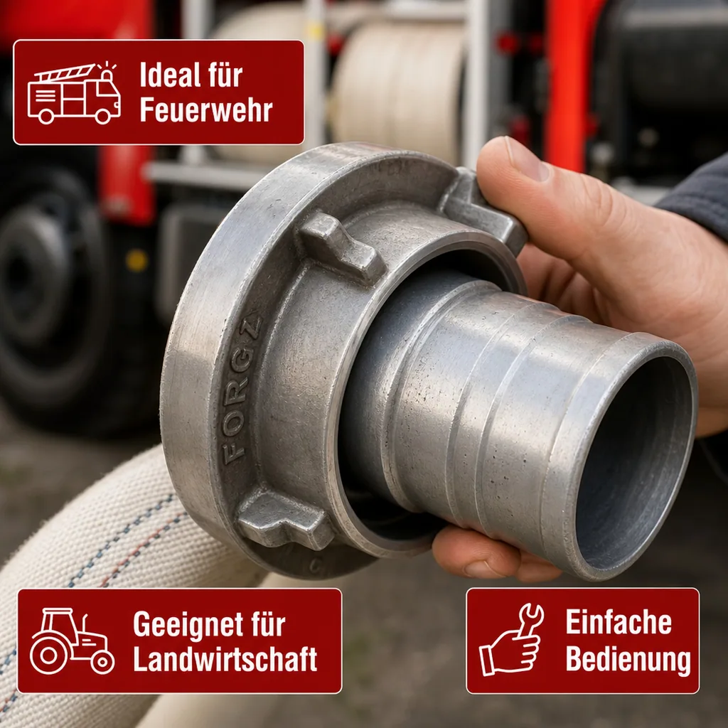 Storz Kupplung, C Kupplung 50mm, Feuerwehrkupplung, Schlauchkupplung
