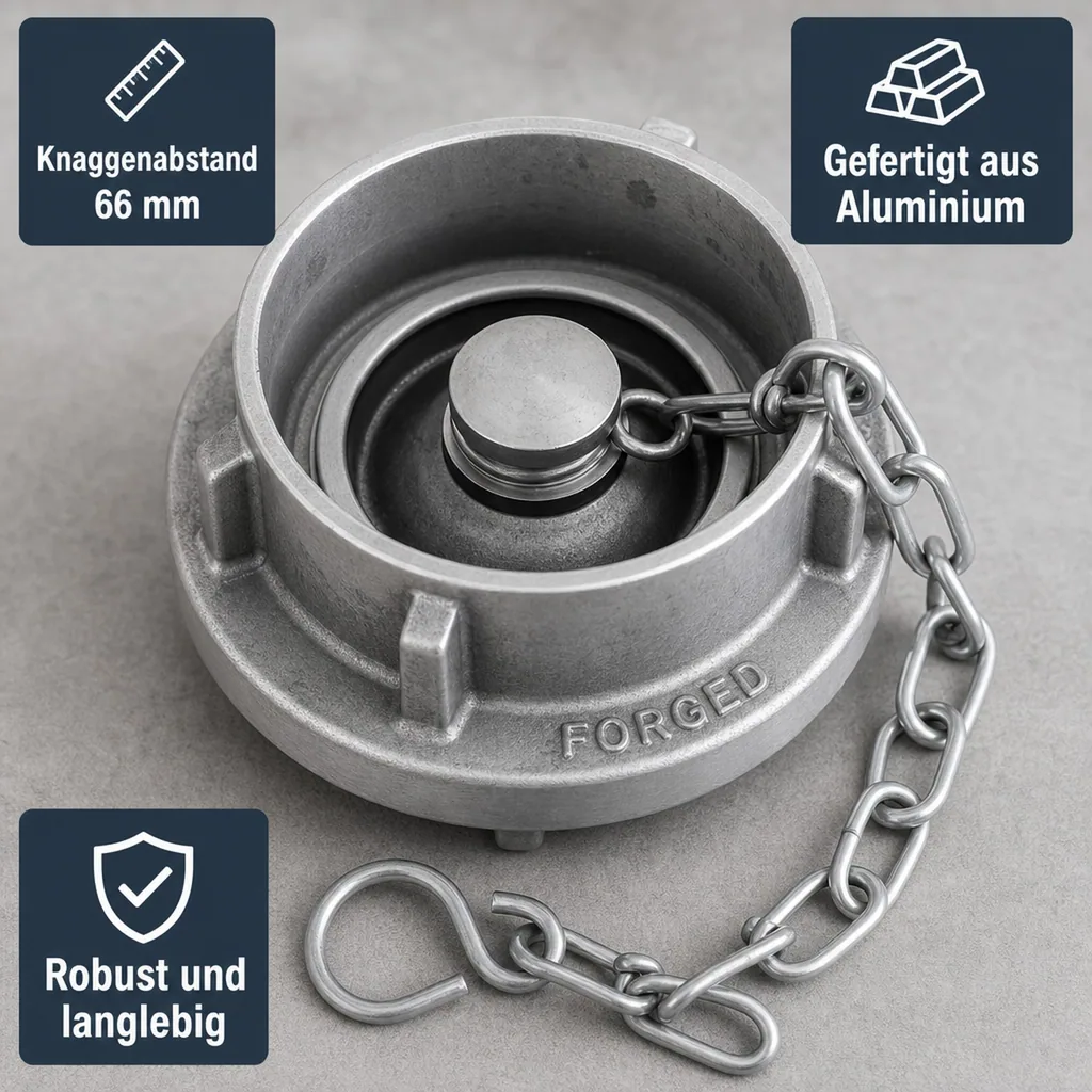 Storz Kupplung C Blindkupplung mit Kette, System C, DIN 52-C