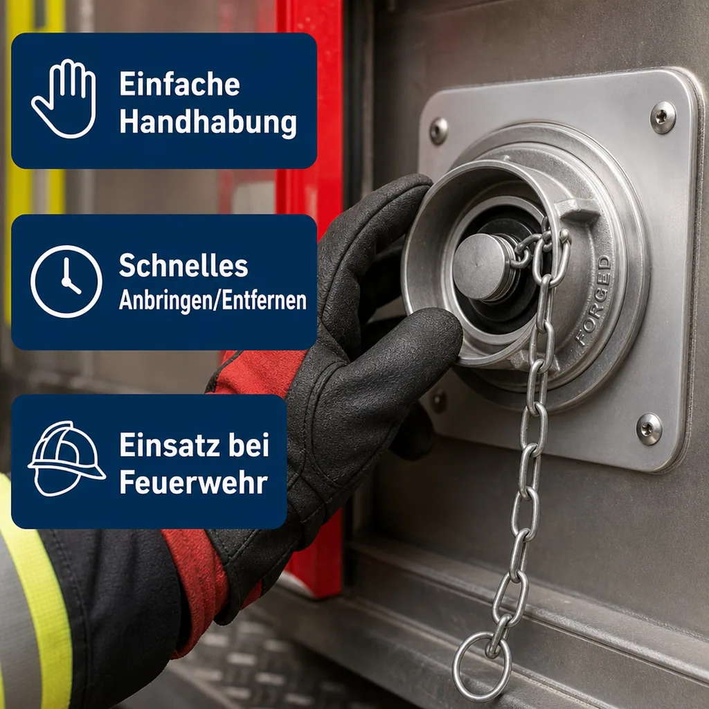 Storz Kupplung, B Blindkupplung mit Kette