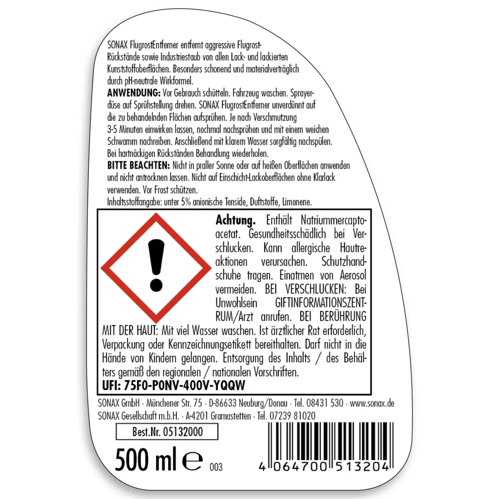 Flugrostentferner 500 ml