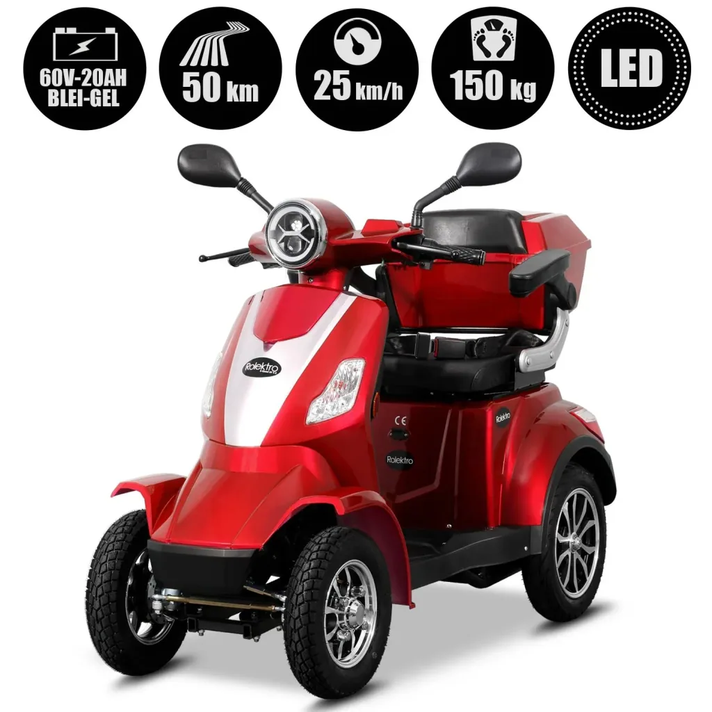 E-Quad 25 V. 2 rot - 1.000 Watt + Straßenverkehrszulassung
