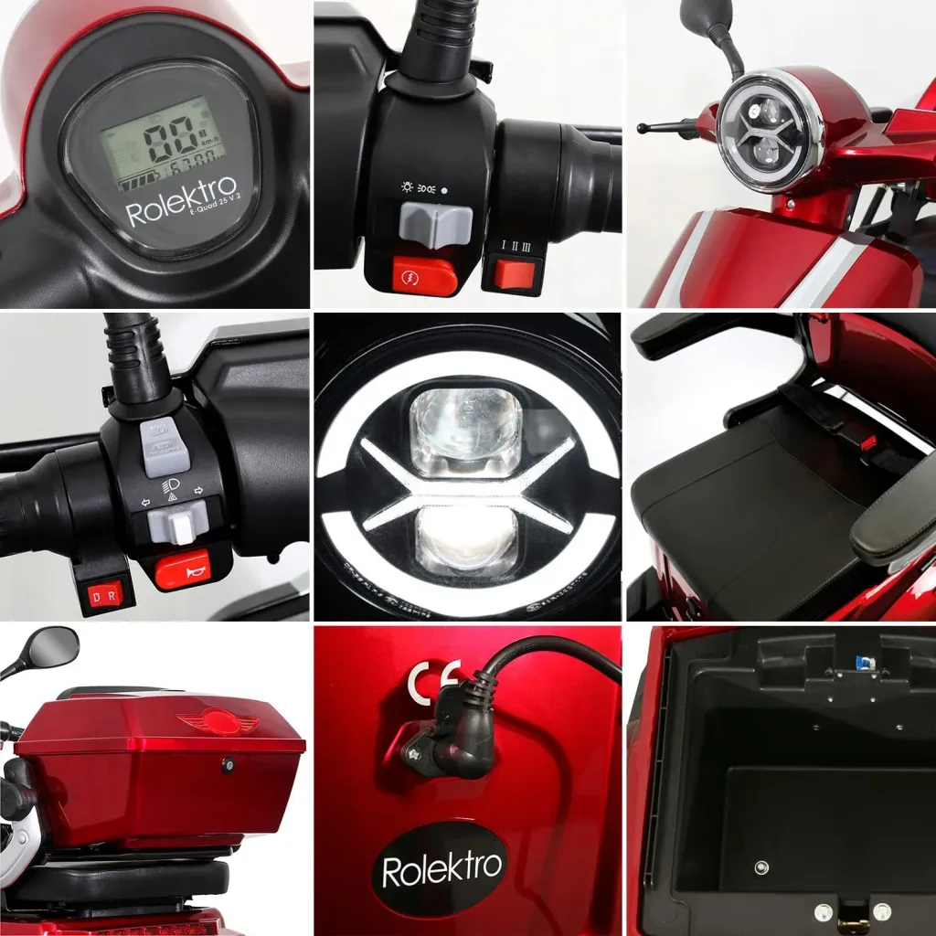 E-Quad 25 V. 2 rot - 1.000 Watt + Straßenverkehrszulassung