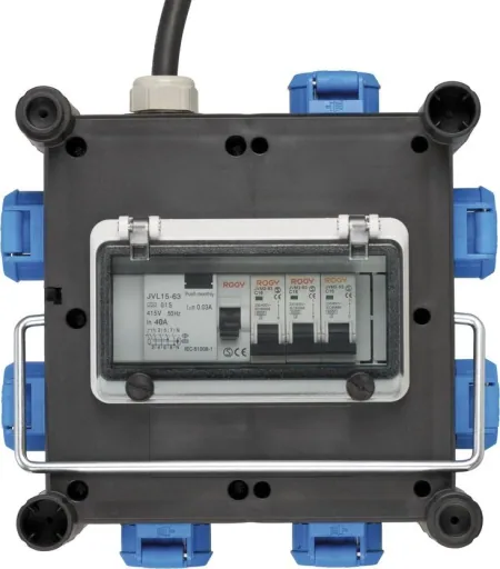 Kompakter Gummi-Stromverteiler BSV 3 FI/16-7 IP44