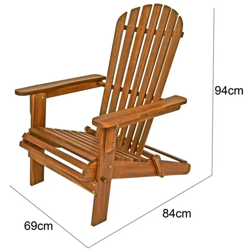 Adirondack Gartenstuhl / Liegestuhl - Akazienholz - faltbar