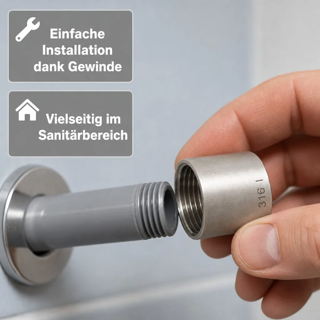 Edelstahl Muffe, Gewindefitting Edelstahl, 3/4 Zoll, V4A Fitting
