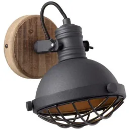 Wandspot Mila bundesweit metal mat Holzschwarz Holz 40W Ø 20 cm E14