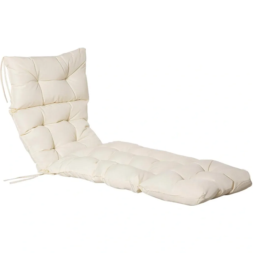Liegekissen Polyester Creme Weiß 200 x 60 x 13 cm