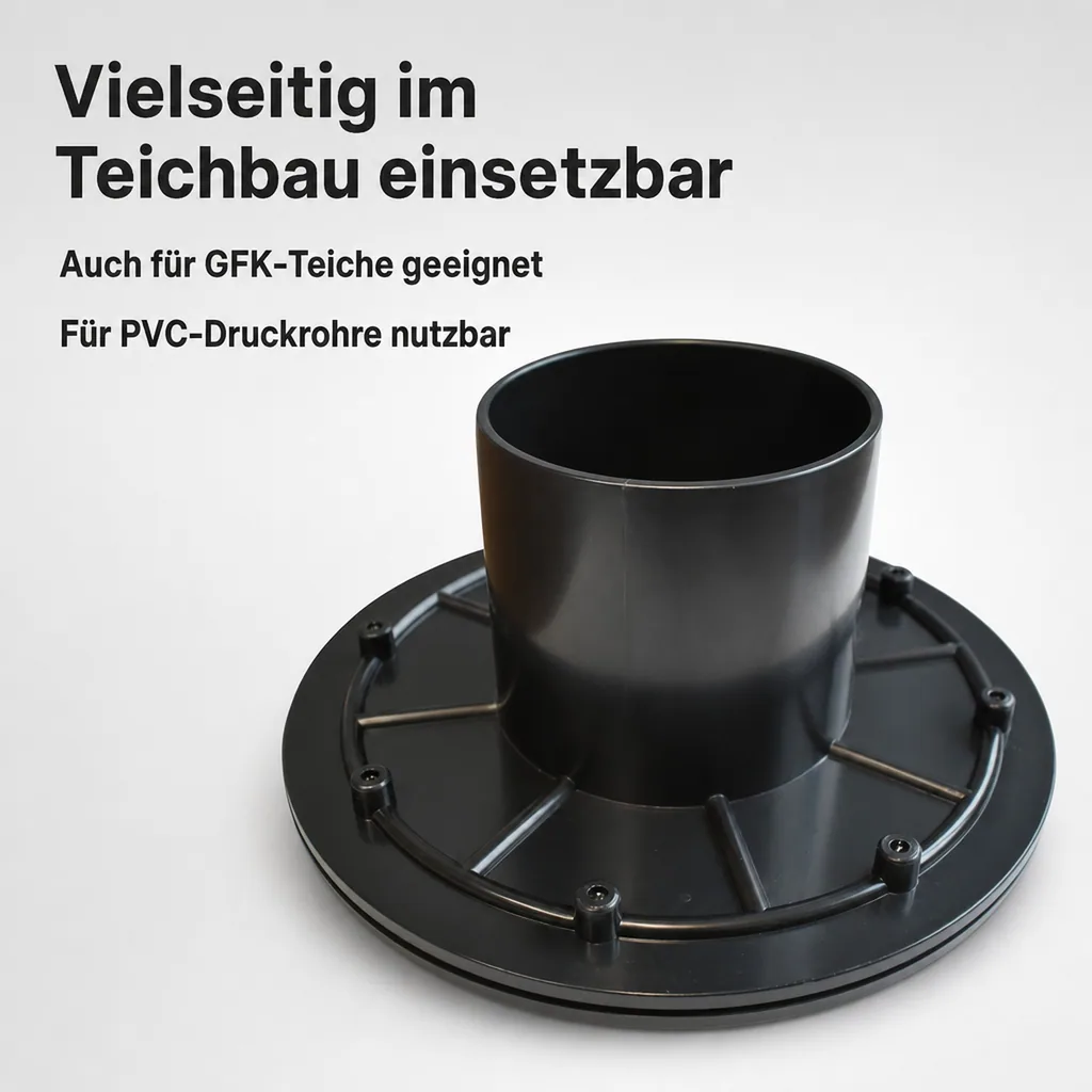 Folienflansch 75mm, Tankdurchführung Kunststoff, Teichfolie