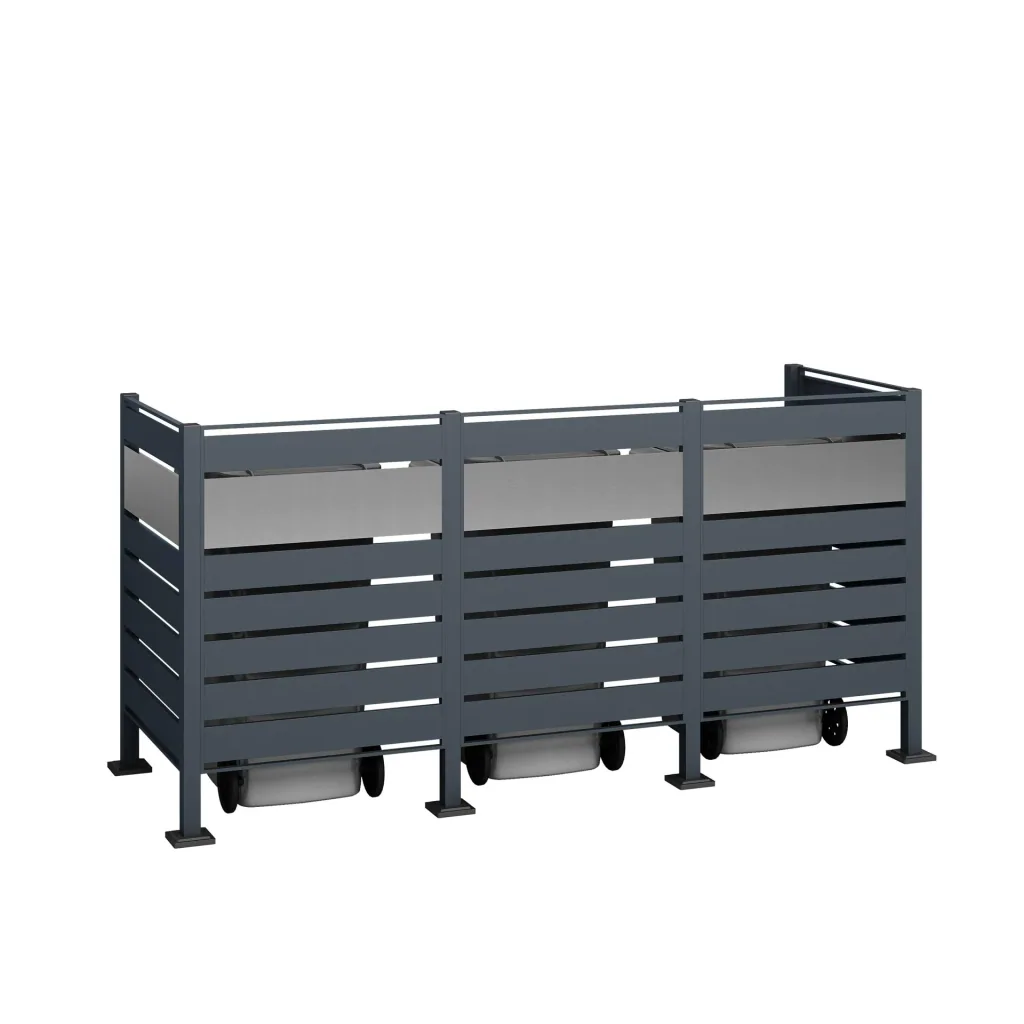 Mülltonnenverkleidung Planum 3er Box, 120 cm, anthrazit