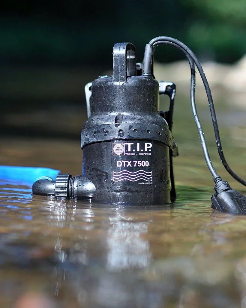 Schmutzwasser Tauchpumpe dauerlauffest, DTX 7500 T inkl. Trägersystem , bis 7.500 l/h Fördermenge