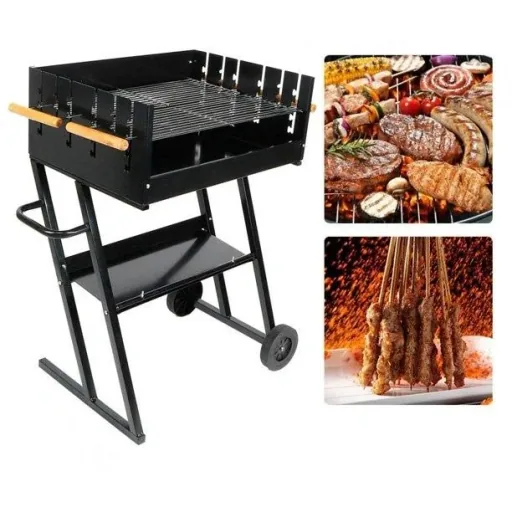 Vargan Holzkohlegrill - Grillfläche 76 x 34 cm - Grillrost höhenverstellbar