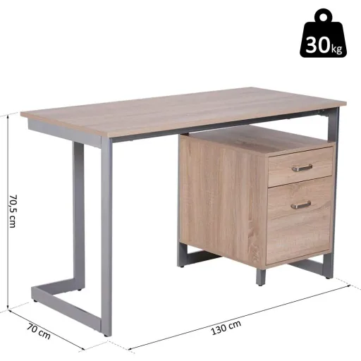 Computertisch PC-Tisch Schreibtisch Arbeitstisch Bürotisch 2 x Schublade 120 x 58 x 76 cm