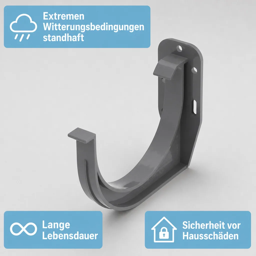 Rinnenhalter graphit, Regenrinnenhalter, Dachrinne 75 mm