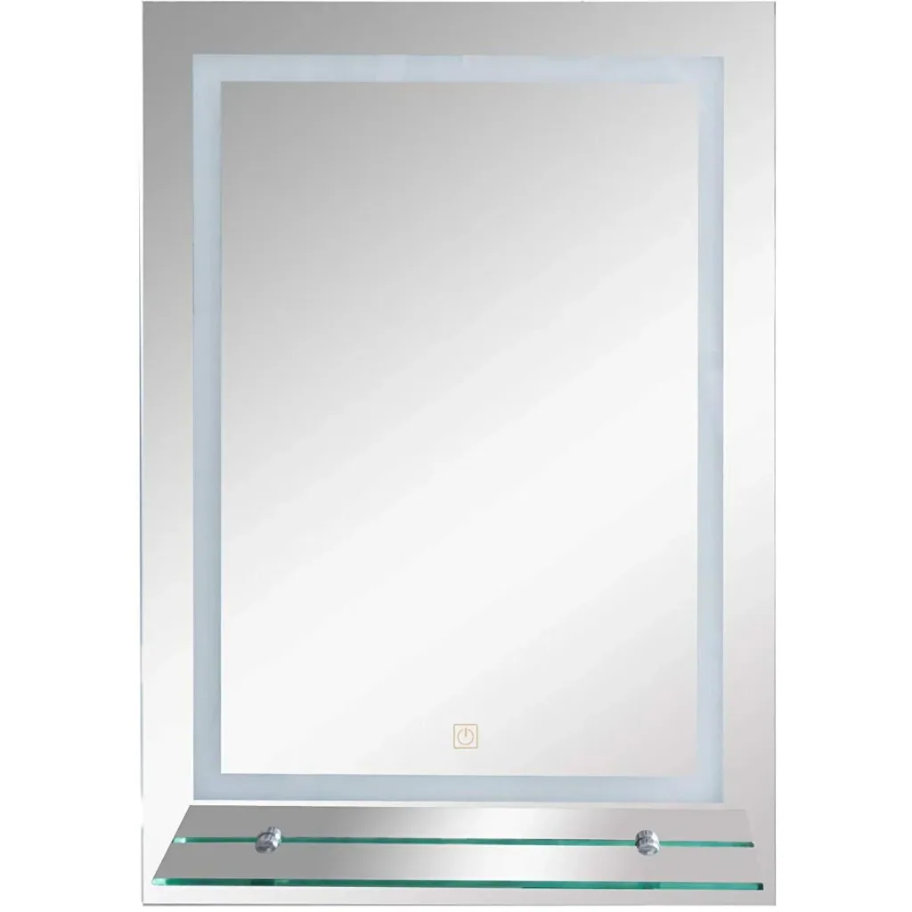 kleankin® LED Badspiegel Badezimmerspiegel Glas-Ablage 38W 70x50cm