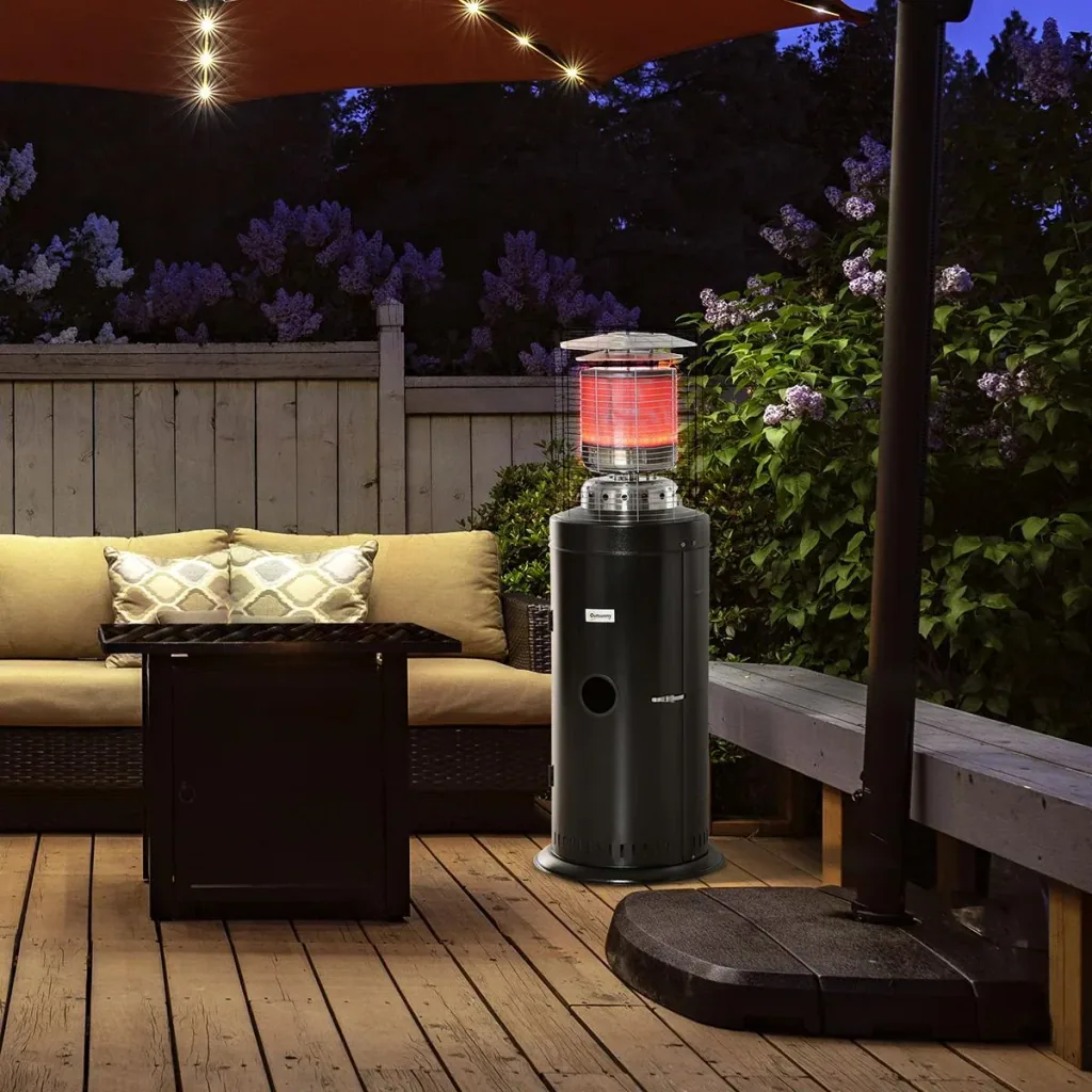 Heizstrahler Terrassenheizer mit Handgriff Rädern Terrassenstrahler mit automatischer Sicherheitsabschaltung rollbar Gas