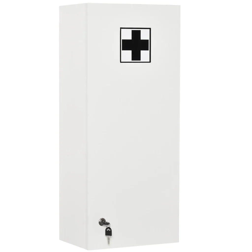 Medizinschrank Arzneischrank Wandschrank Hängeschrank mit verstellbarer Ablage Erste-Hilfe-Kreuz abschließbar für Badezi