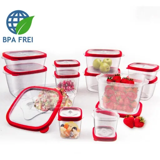 Edco Lebensmittel-Aufbewahrungsboxen 24 Stk. Rot BPA-frei