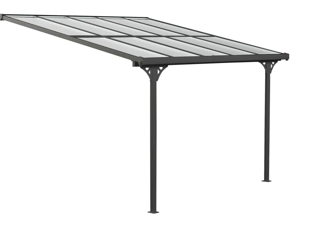 Westmann Terrassenüberdachung Bruce 313, 313×300×270 cm, Schwarz – Aluminium mit Polycarbonatdach