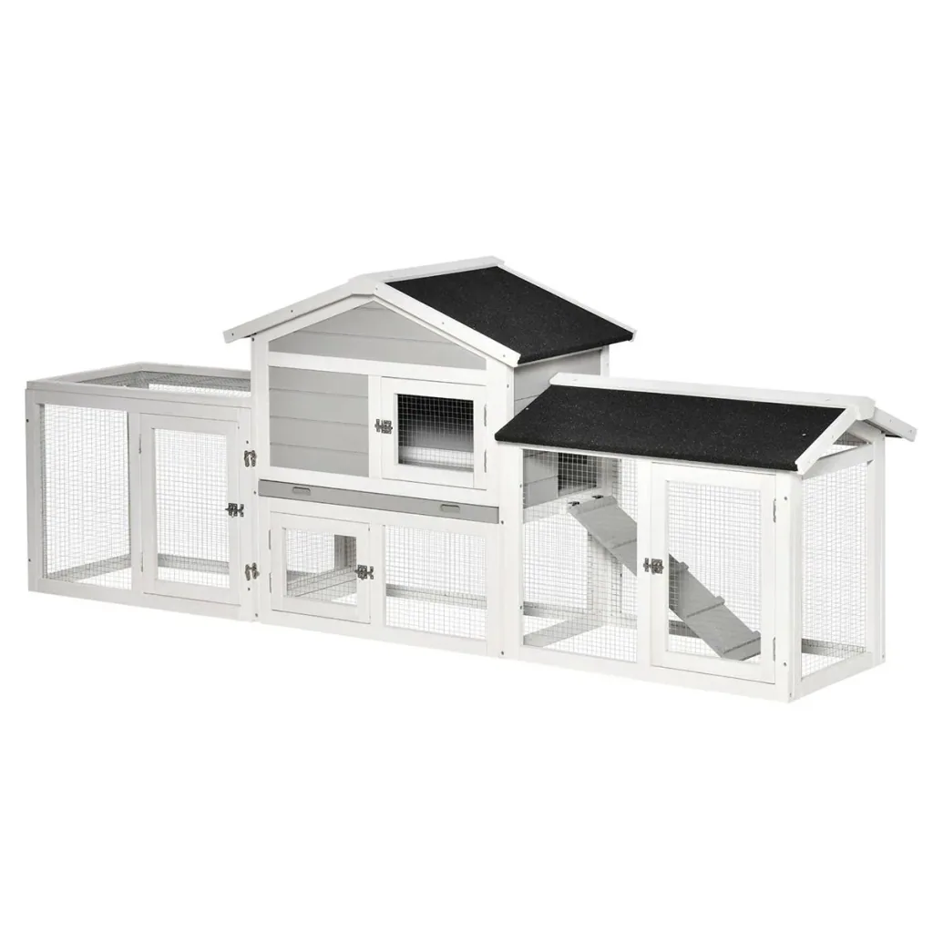 Kaninchenstall 227 cm x 53 cm x 85 cm