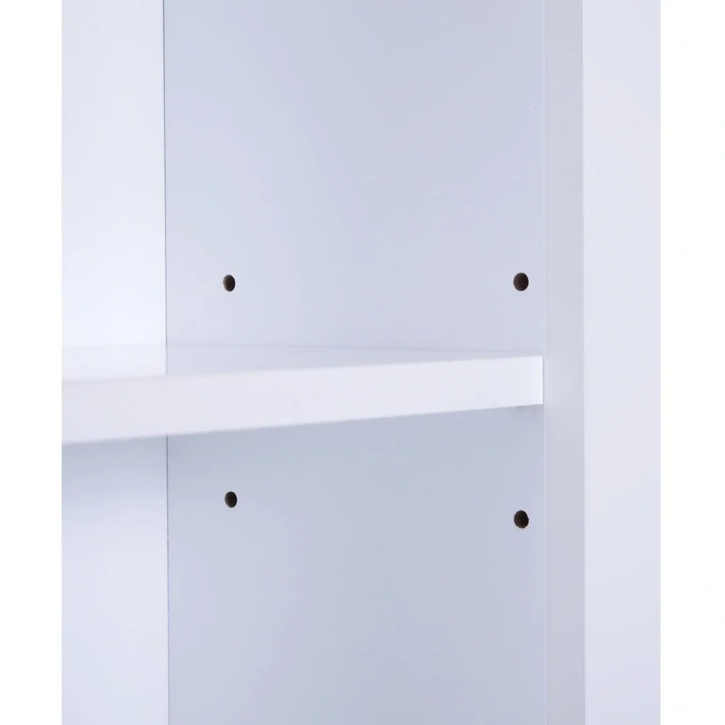Badschrank Hochschrank Badmöbel Wandschrank Mehrzweckschrank 6 x Fach Holz Weiß 60 x 19,6 x 170,5 cm