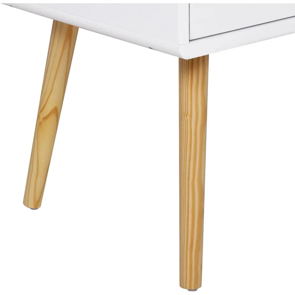 Nachttisch Schrank Nachtschrank Nachtkommode Sideboard mit 3 Schubladen Holz Weiß 73 x 40 x 81,5 cm