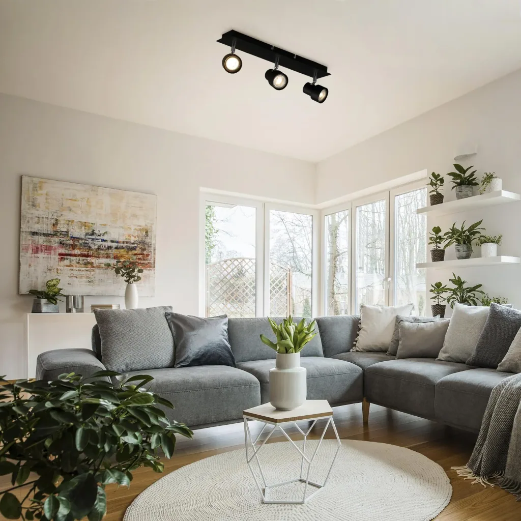 LED Deckenleuchte, 1380 Lumen, 15 Watt, GU10, schwarz
