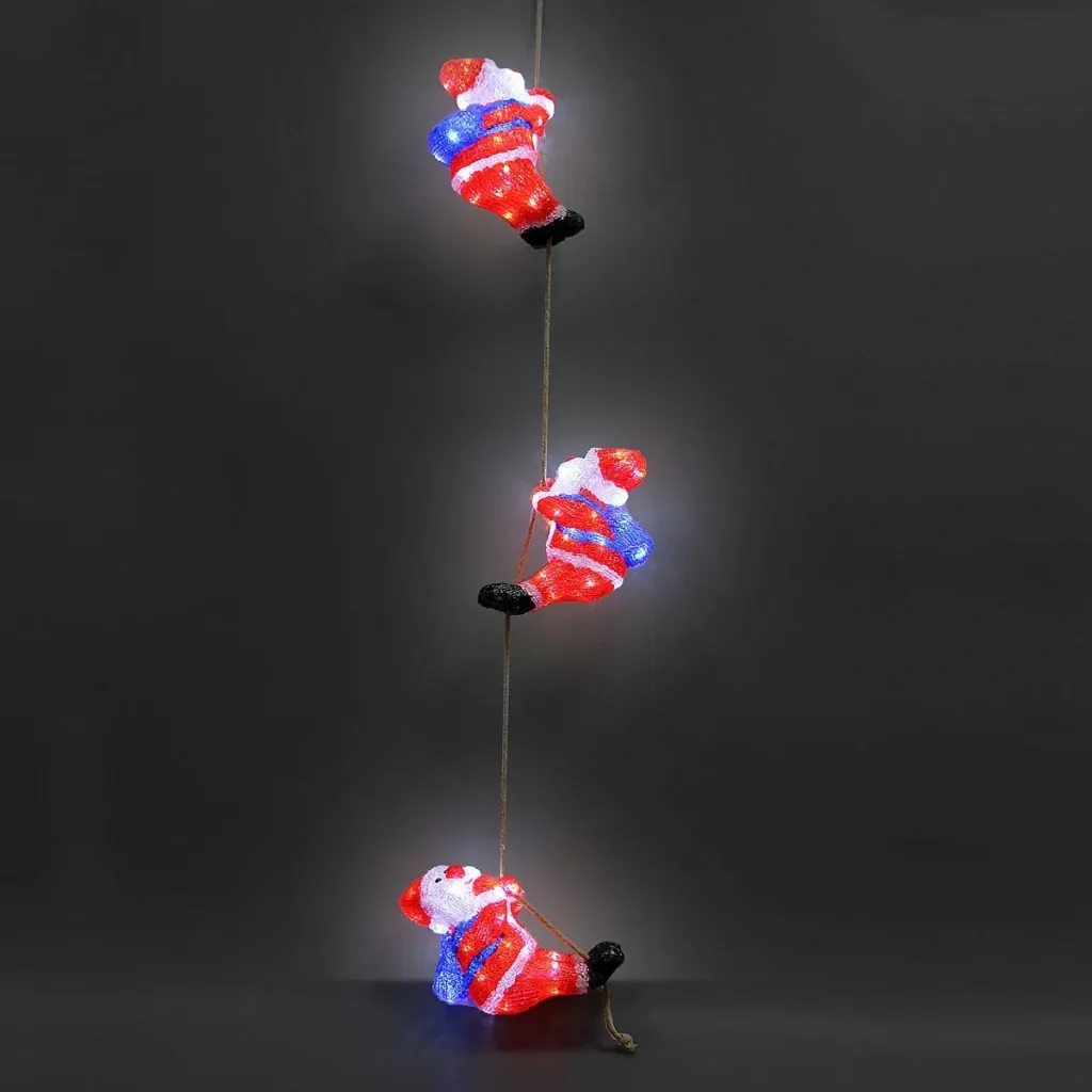 XXL 3 Figuren Weihnachtsmann 30cm - LED-Acryl