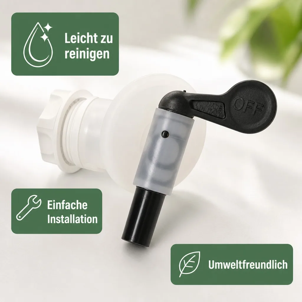 Ablasshahn für Kunststoffbehälter, PVC