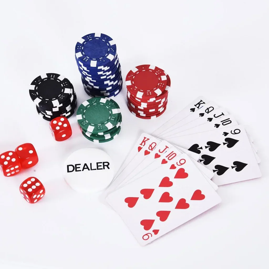 Pokerkoffer mit 200 Chips silber