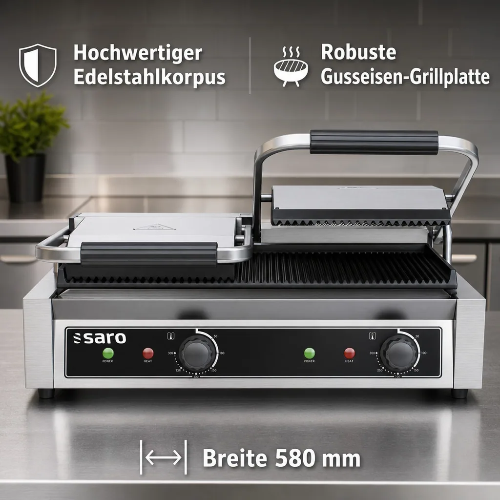 Kontaktgrill, Elektrogrill, Küchengrill Saro - Model PG 2