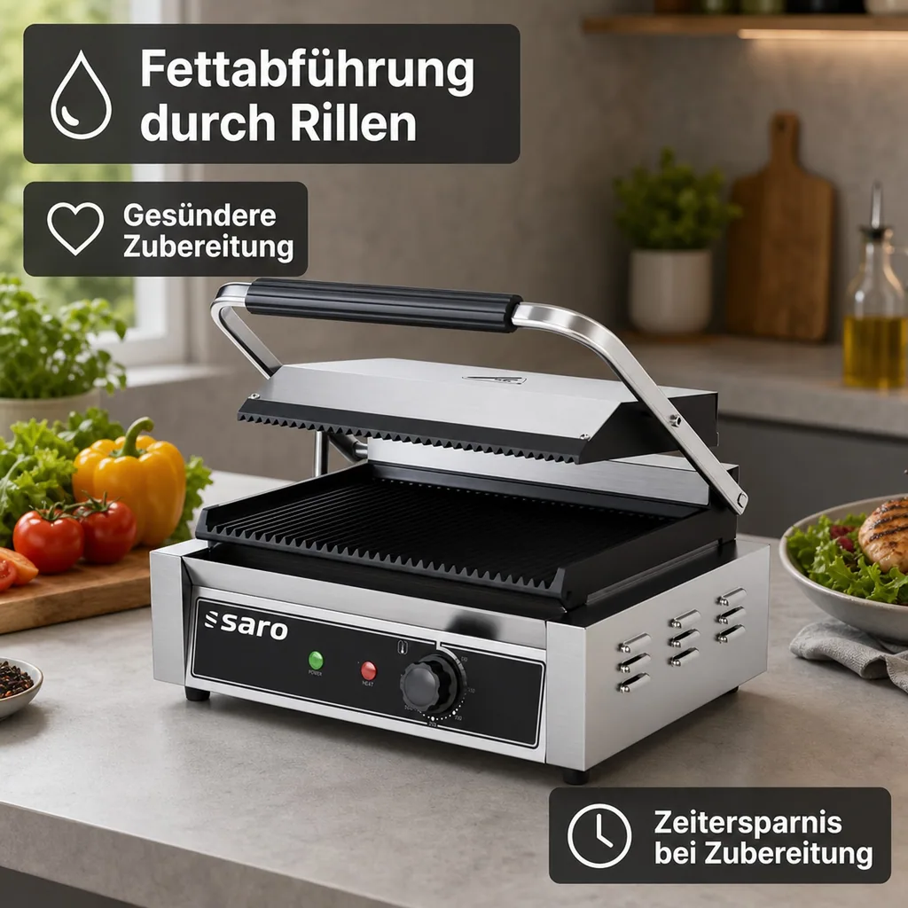 Saro Kontaktgrill, Elektrogrill, Küchengrill - Modell PG 1 B