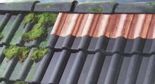 Dach-Reinigungsband, 5 Meter Rolle, Strukturiertes Kupferband.