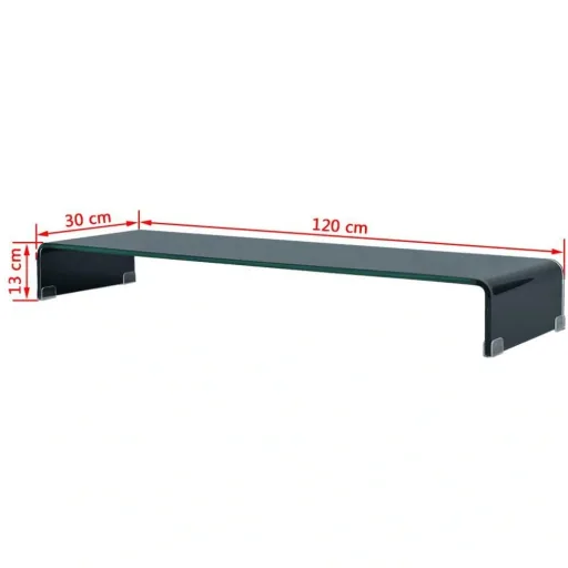 TV-Schrank/Monitorständer schwarz 120x30x13 cm Glas