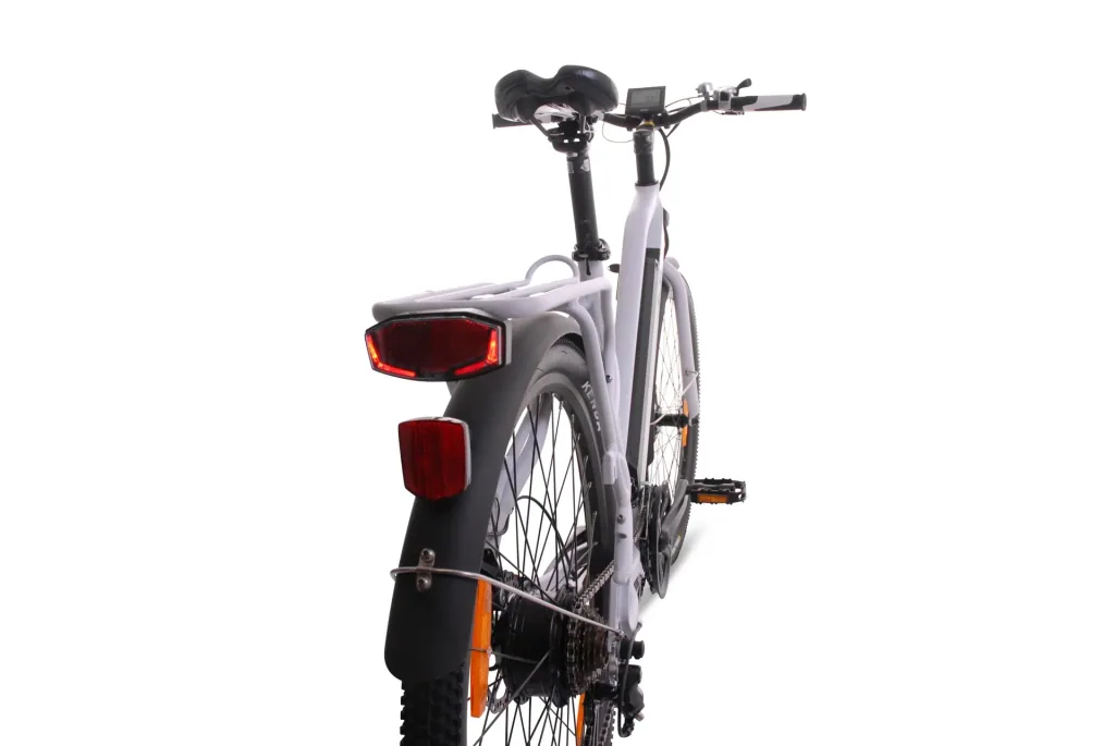 Damen Alu Elektro Trekking-Bike, 27,5 Zoll, Rahmenhöhe 44 cm, 21-Gang Kettenschaltung, weiß, " Voga Bianco "