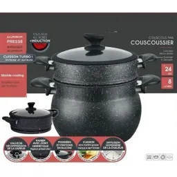 Couscous-Pfanne - 24cm - 8L - Schwarz
