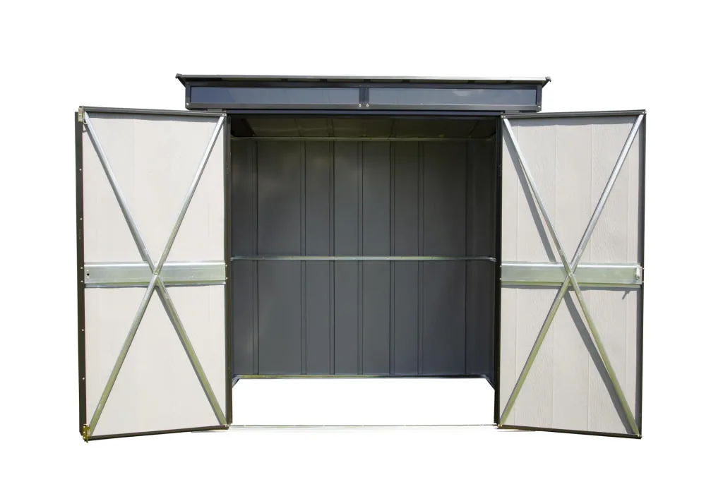Metallgerätehaus Pultdach onyx schwarz, 208 x 130 x 201 cm